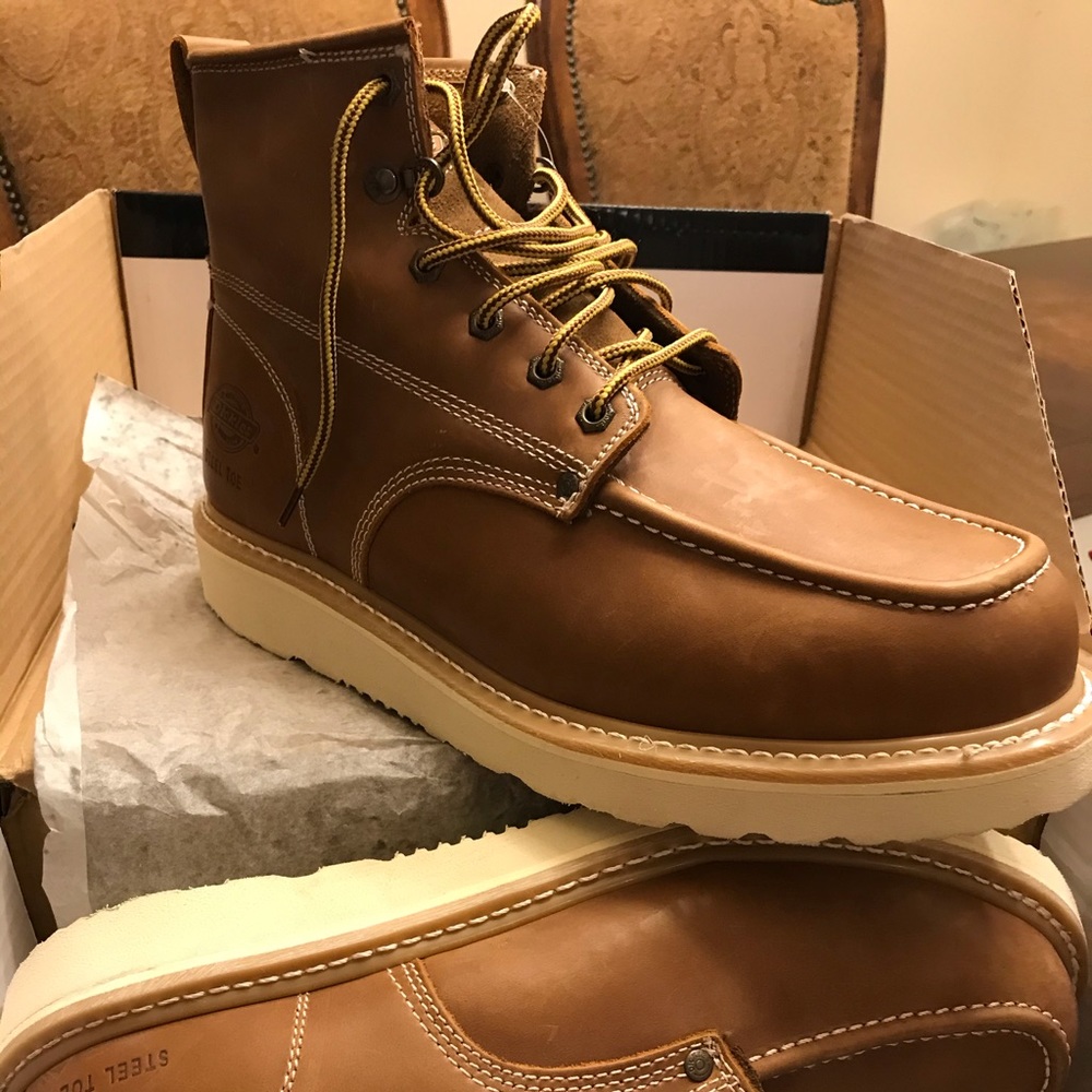 Brand new Dickies steel toe boots. Size 12